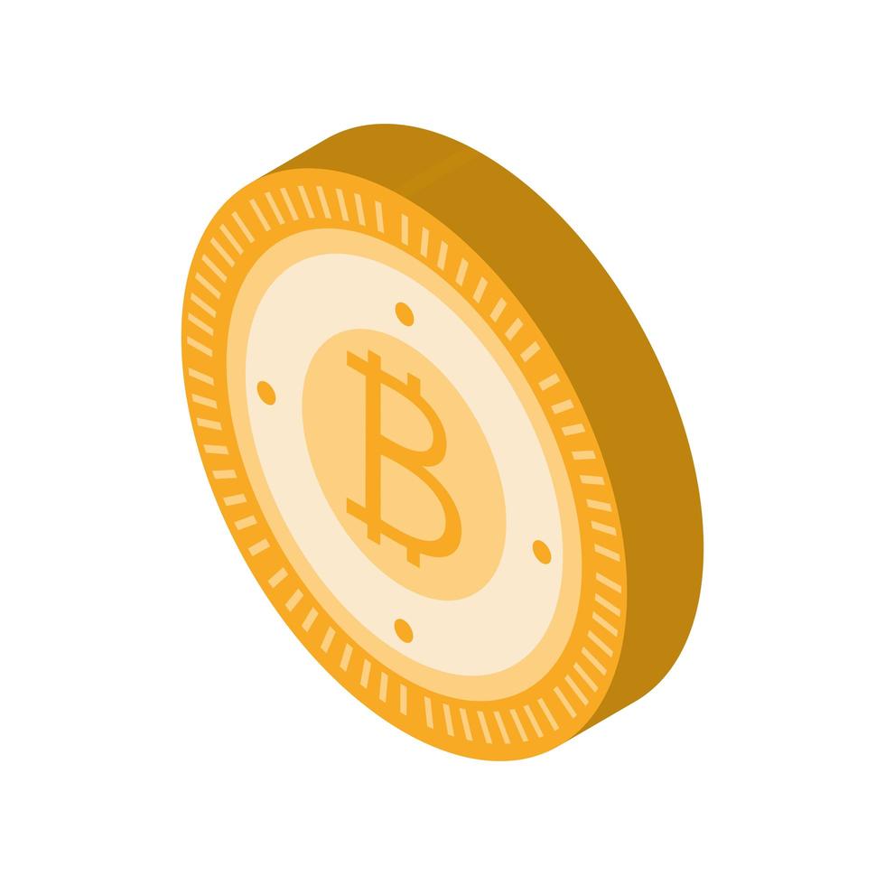 bitcoin criptomoneda isométrica vector