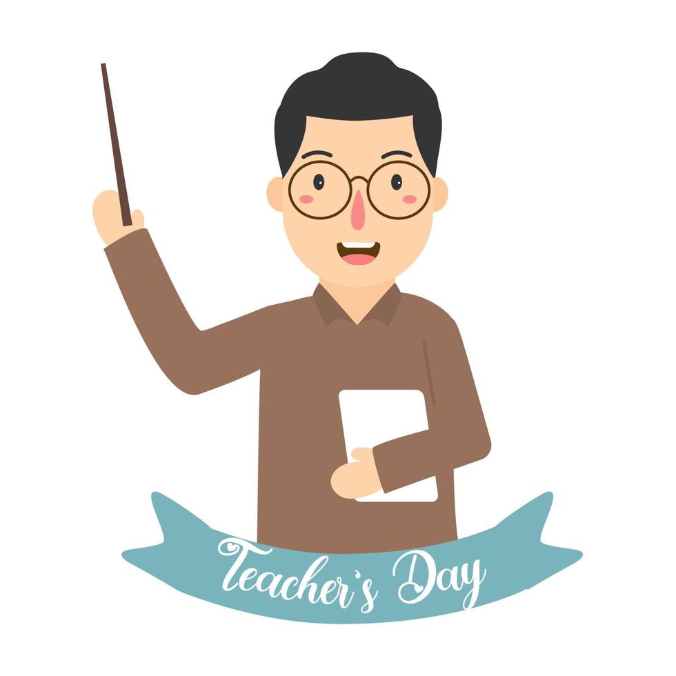 Flat teachers' day illustration vector