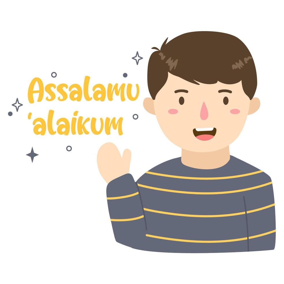 Muslimah Saying Assalamualaikum vector