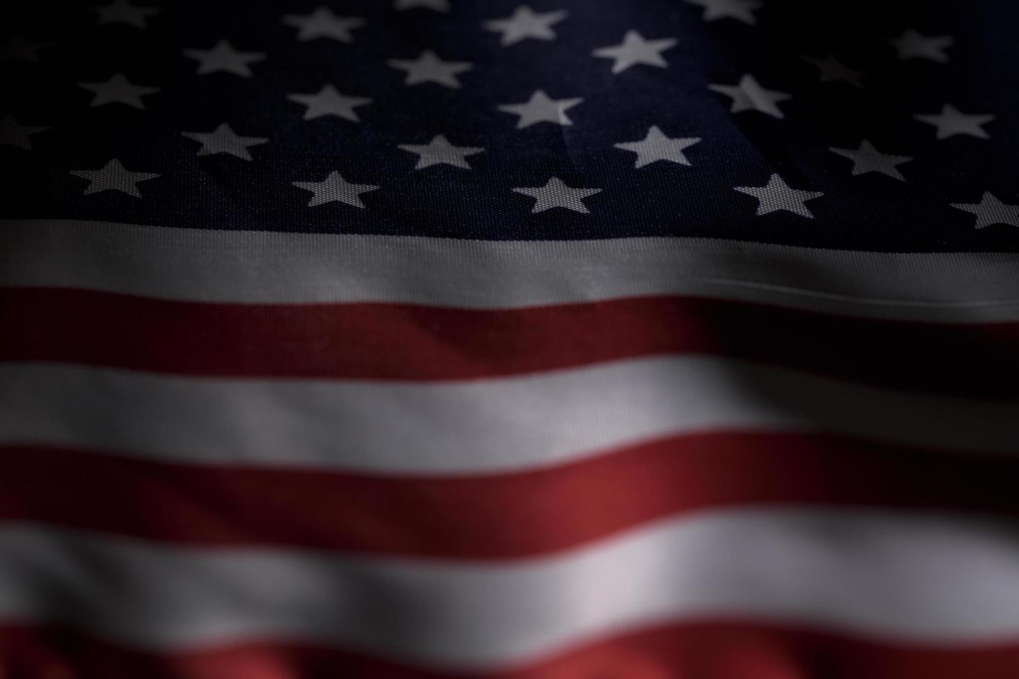 Fotografía macro extrema de la bandera americana foto