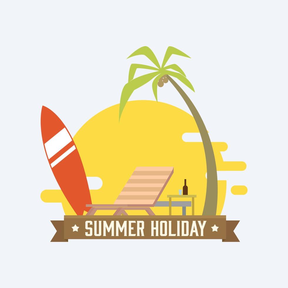 Ilustración de vector de clip art de vacaciones de verano