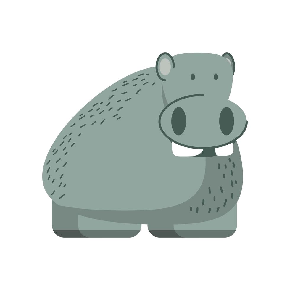 hippo jungle animal in cartoon abstract design vector