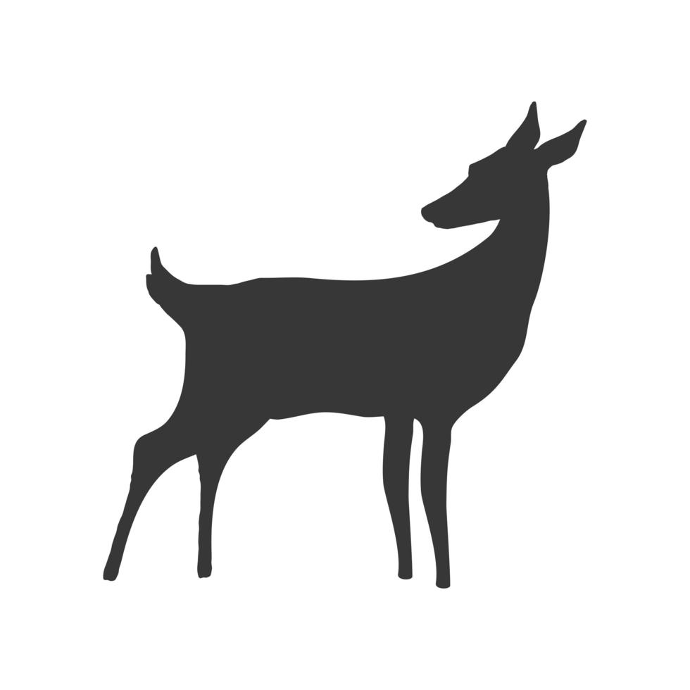 deer baby animal silhouette vector