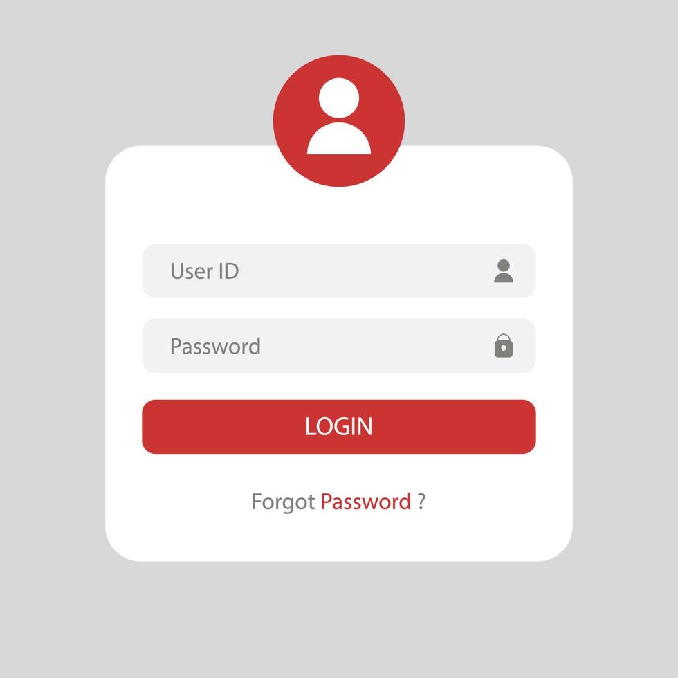 White red login form vector