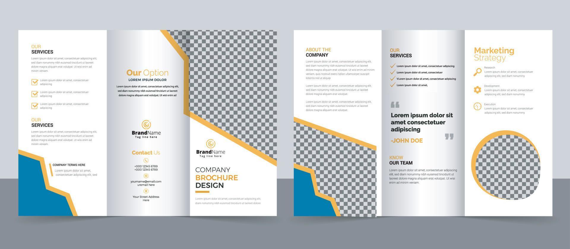 Creative Corporate Modern Business Trifold Brochure Template, Trifold Layout, Letter, a4 Size Brochure. vector