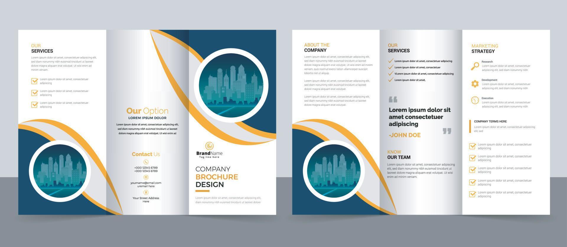 Creative Corporate Modern Business Trifold Brochure Template, Trifold Layout, Letter, a4 Size Brochure. vector