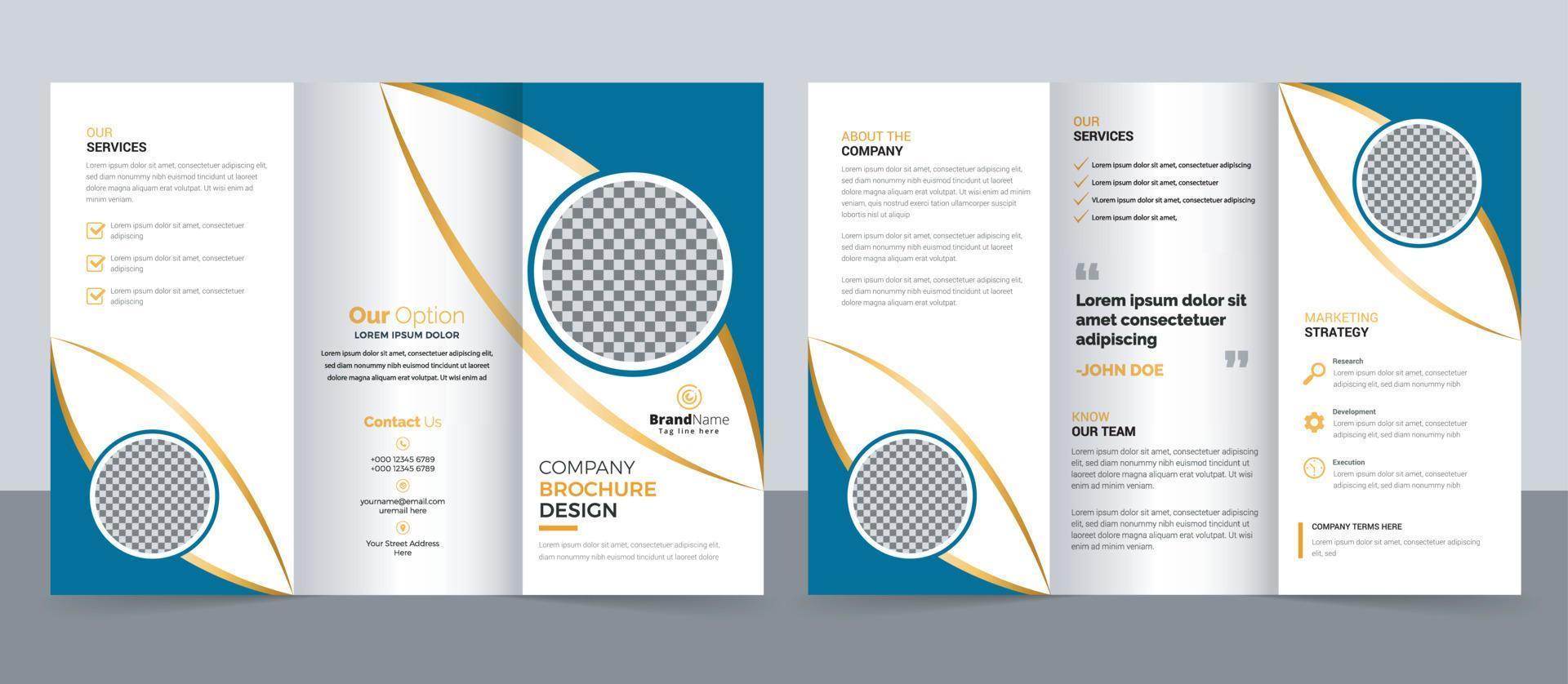 Creative Corporate Modern Business Trifold Brochure Template, Trifold Layout, Letter, a4 Size Brochure. vector