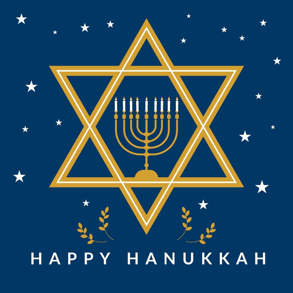 flat design happy hanukkah vector