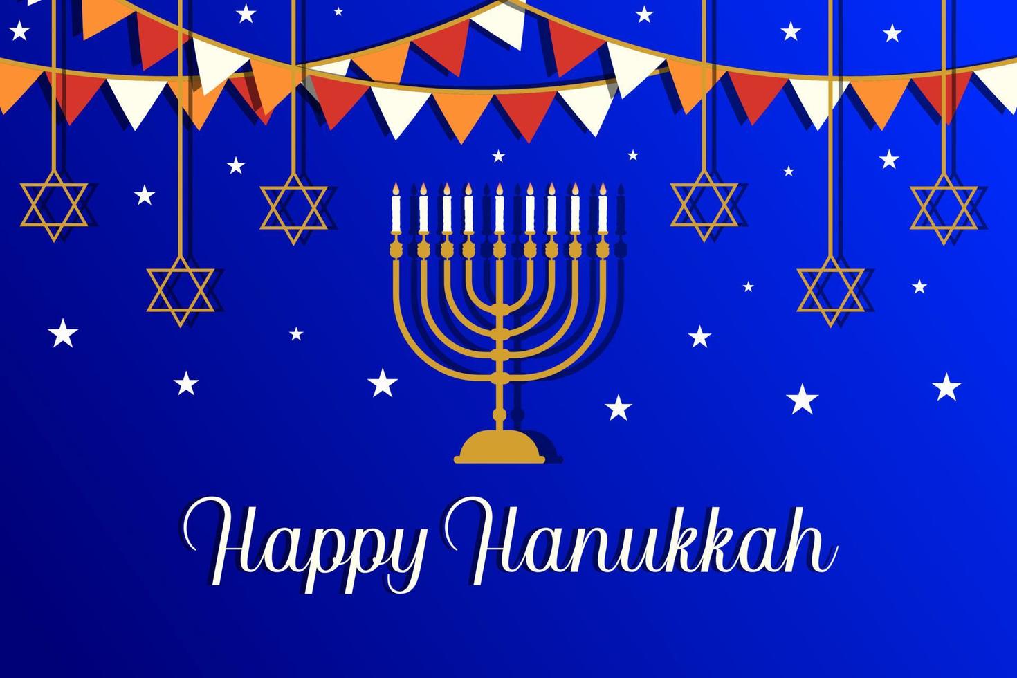 Fondo de concepto de Hanukkah de diseño plano vector