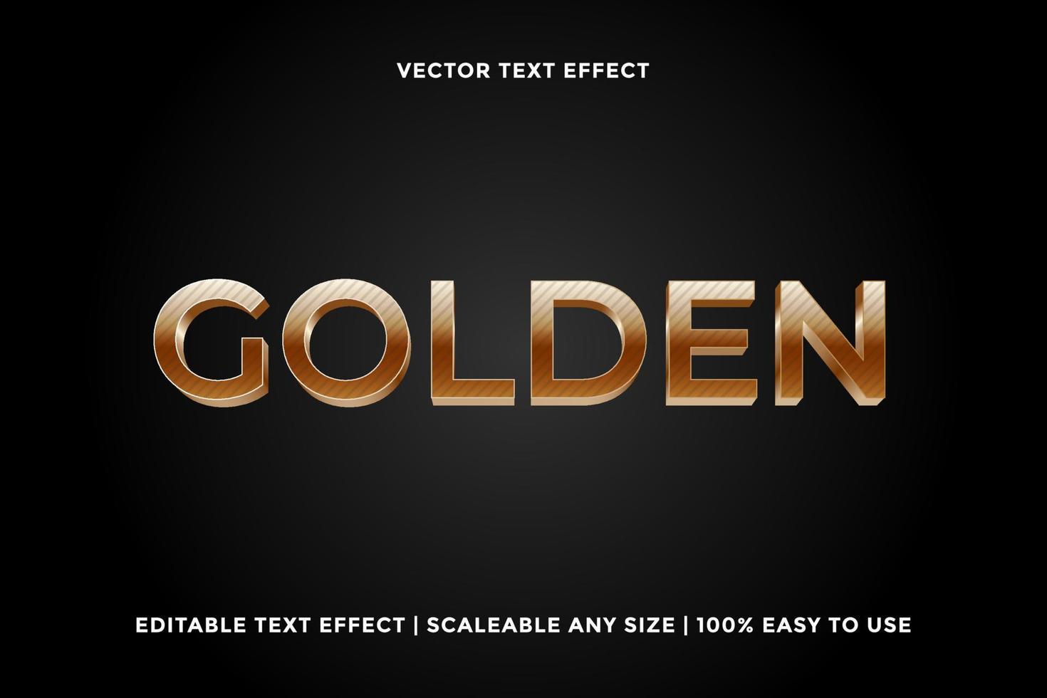 Ilustración de vector de efecto de texto dorado editable