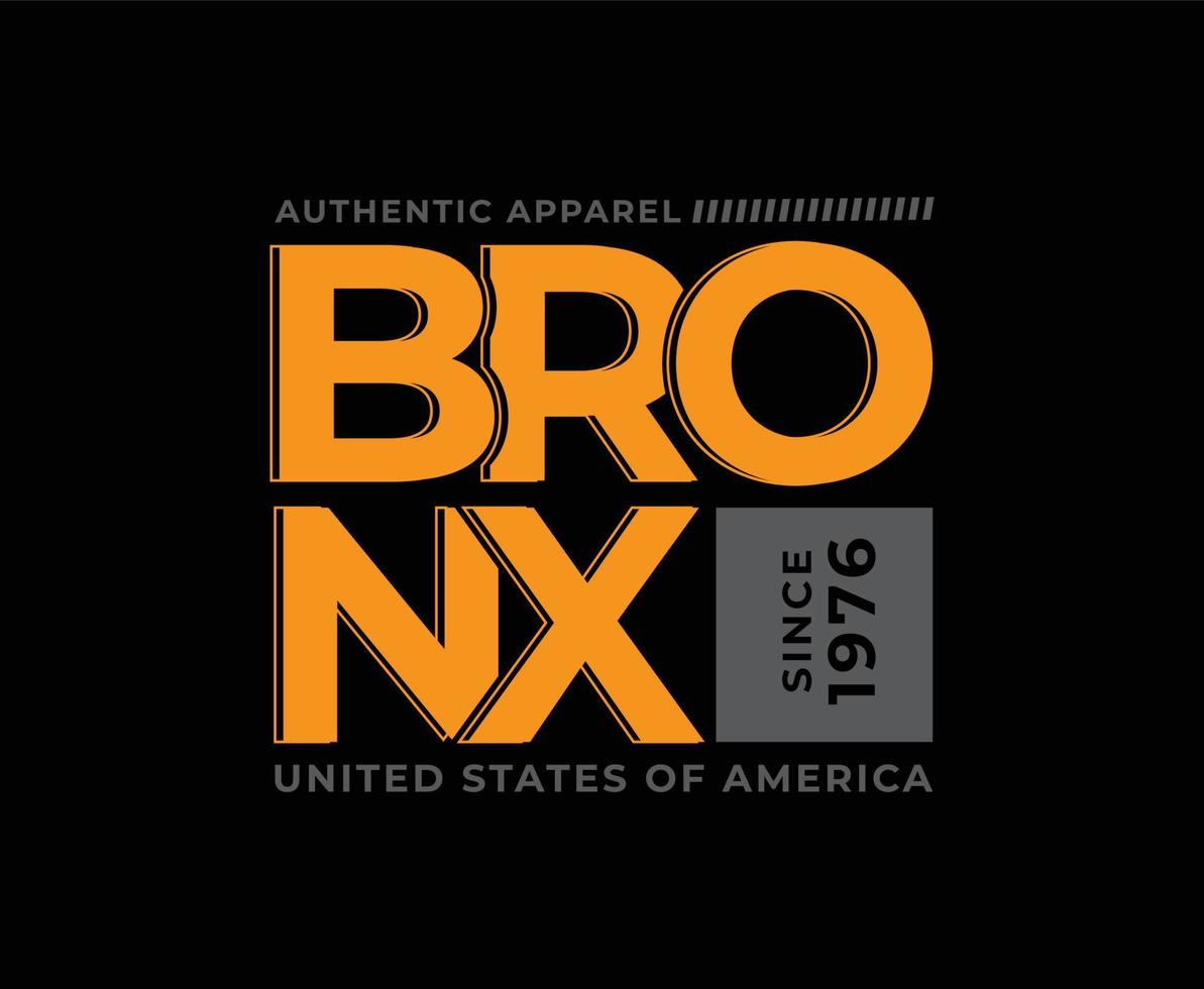 diseño de camiseta de vector de tipografía de bronx para imprimir