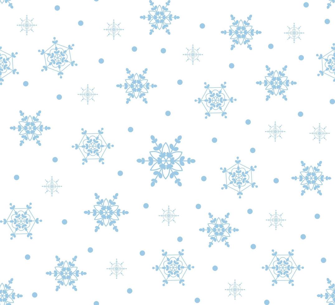 Christmas seamless pattern with gifts and snowflakes on white background. vector