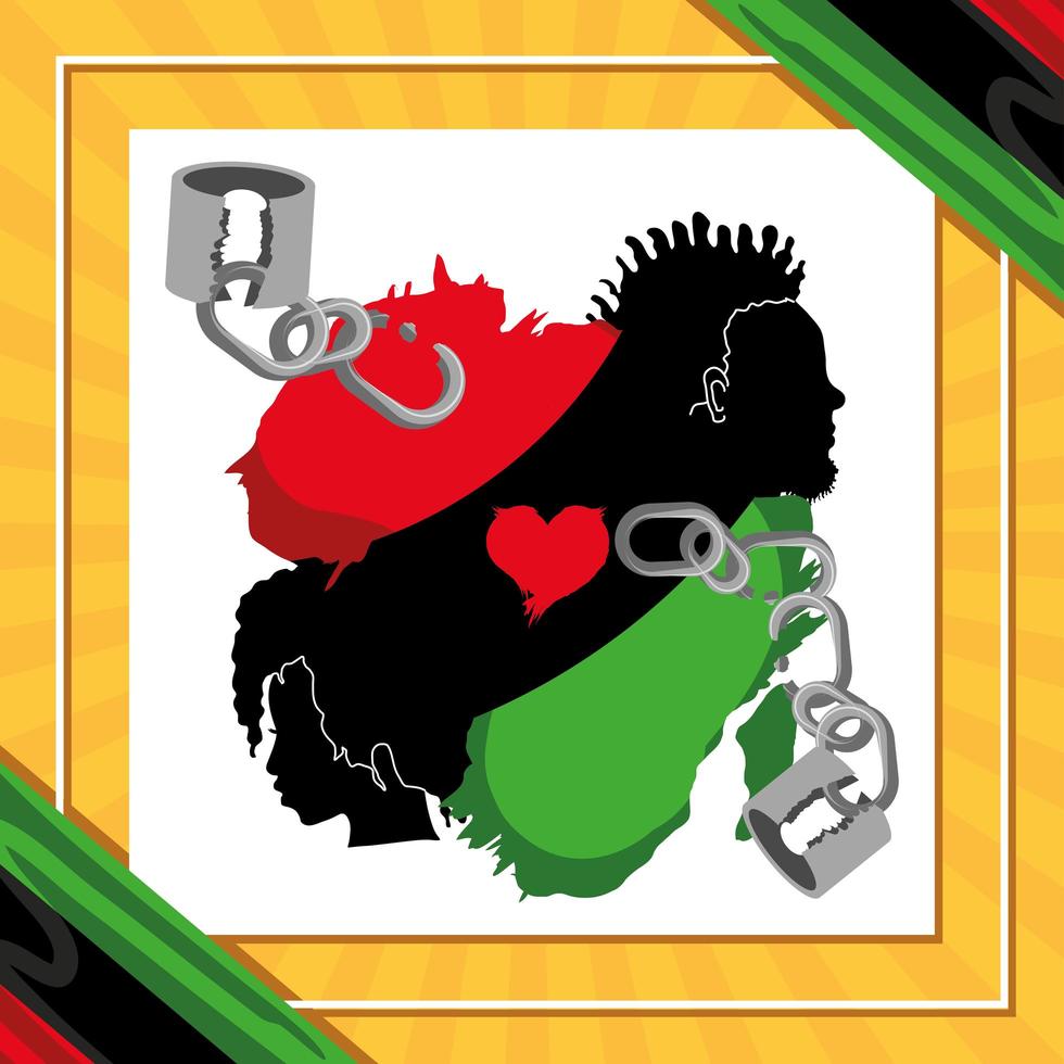 juneteenth black people vector