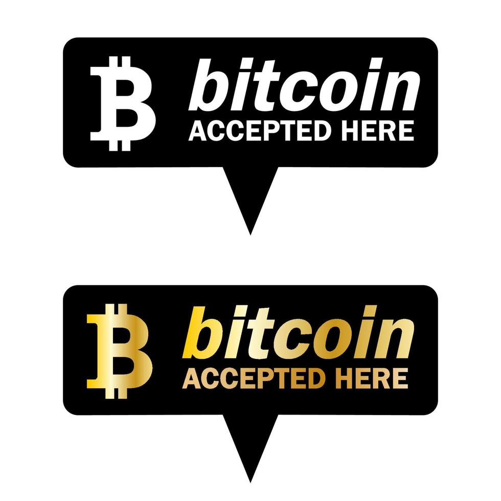 Bitcoin payment concept. Mobile cryptocurrency. Bitcoin transaction or donation. Cryptocurrency accepted here vector