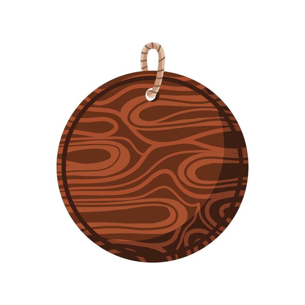 wooden round board vector