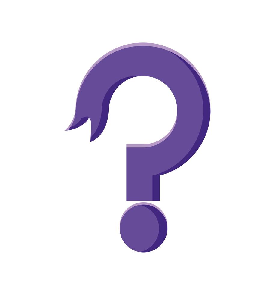 signo de interrogación morado vector