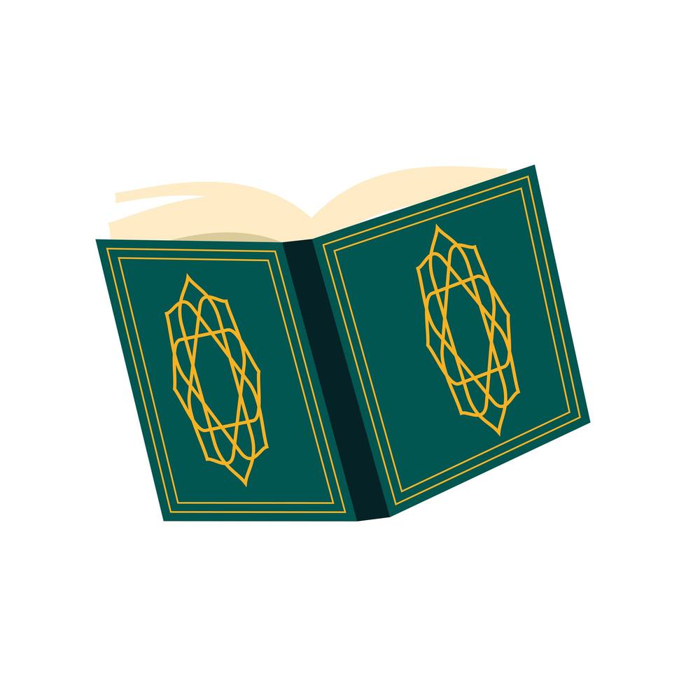 quran cover arabesque vector