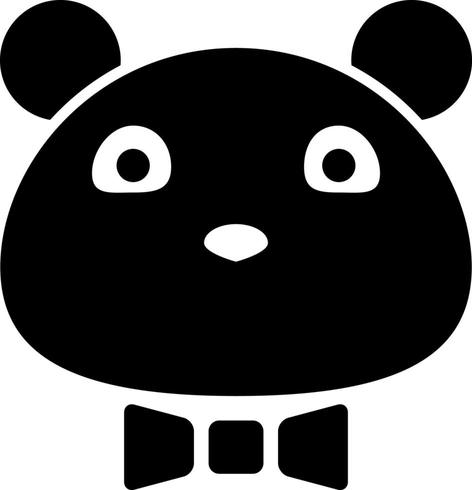 simple dark formal panda logo vector