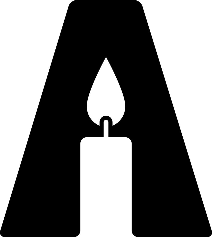 simple letter a candle logo vector