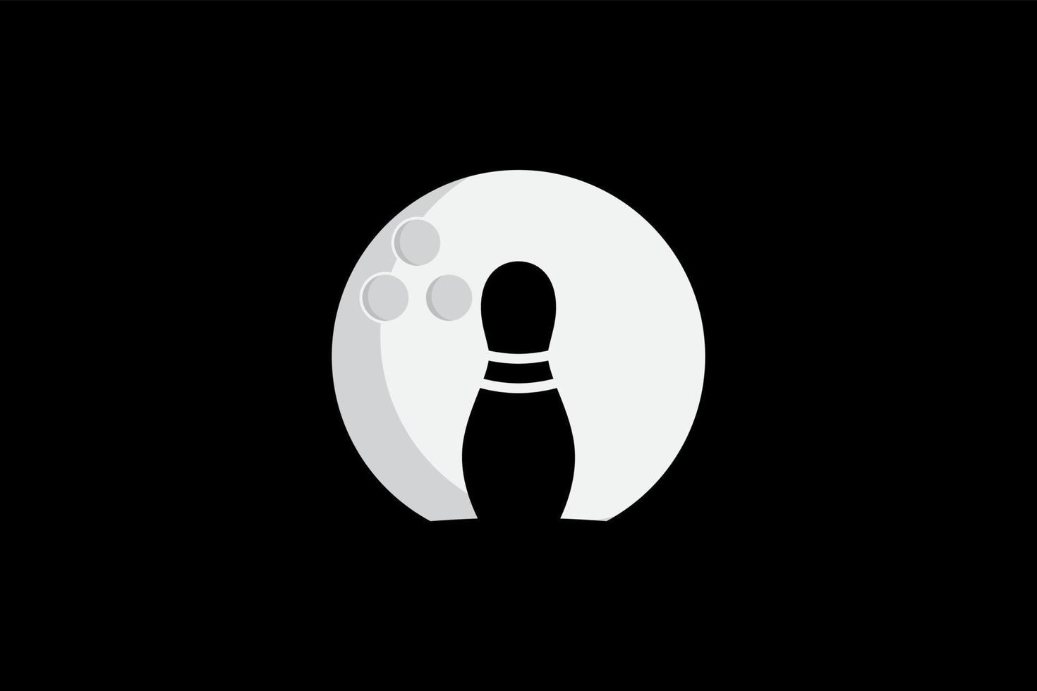 dark moon bowling logo vector