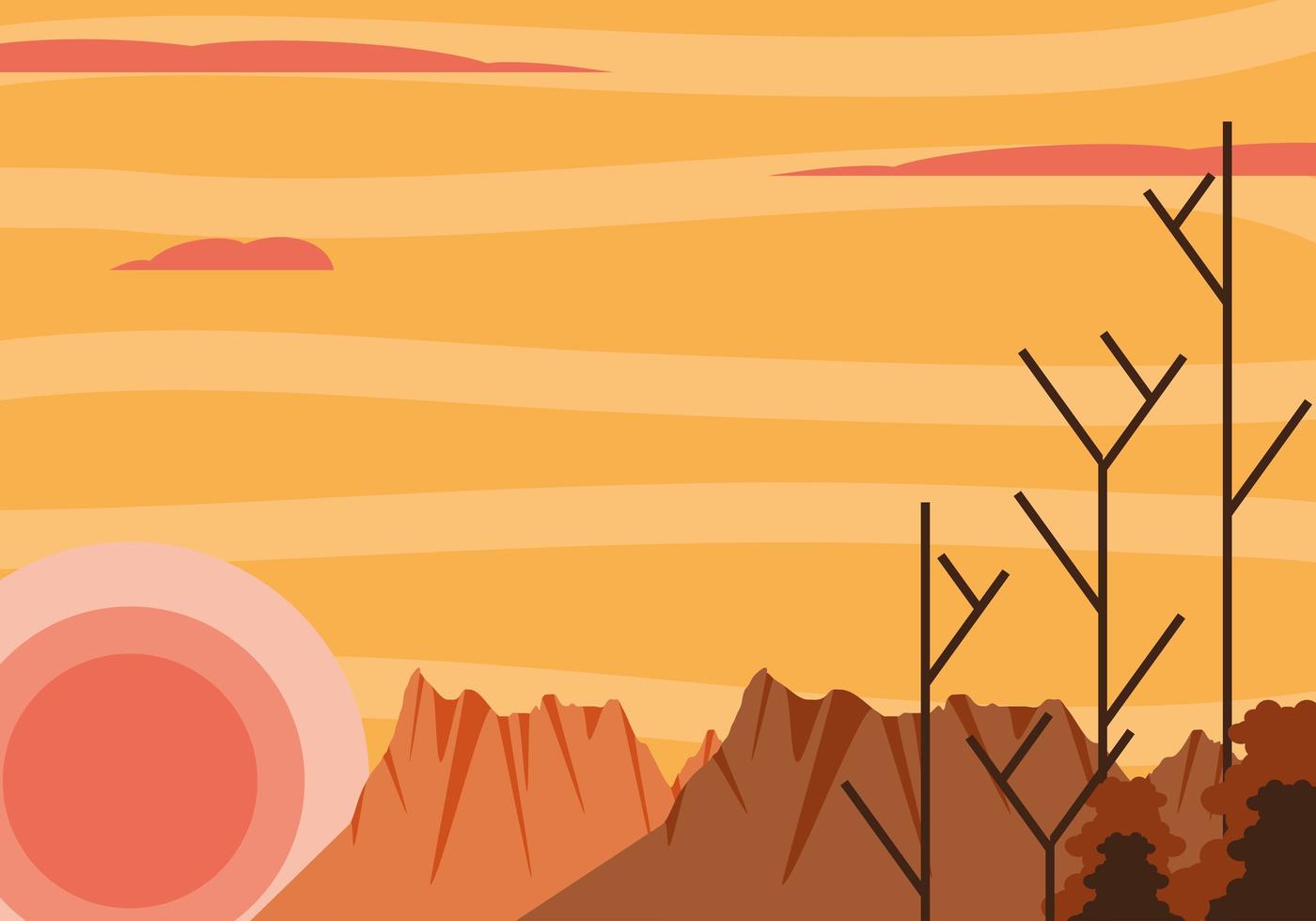 landscape dry trees vector