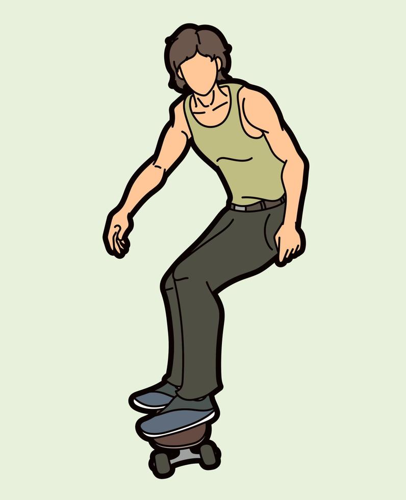 Skateboarder Playing Skateboard Extreme Sport vector