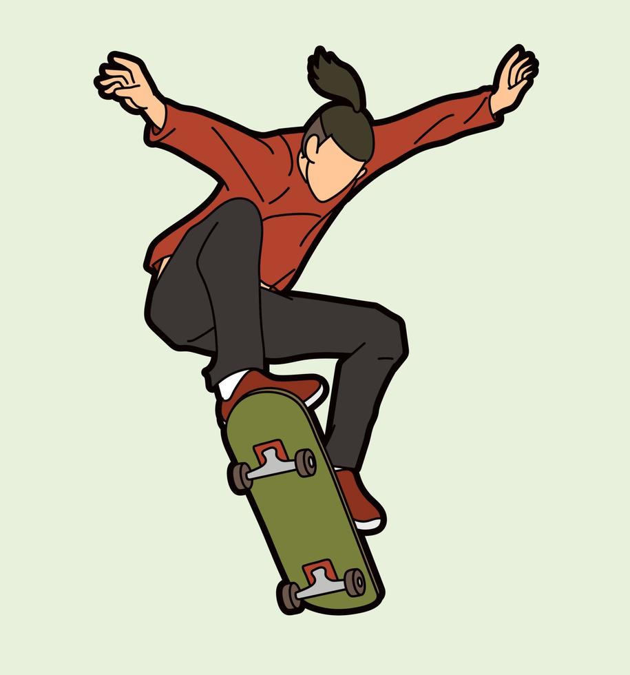 Skateboard Player Skateboarder Action vector