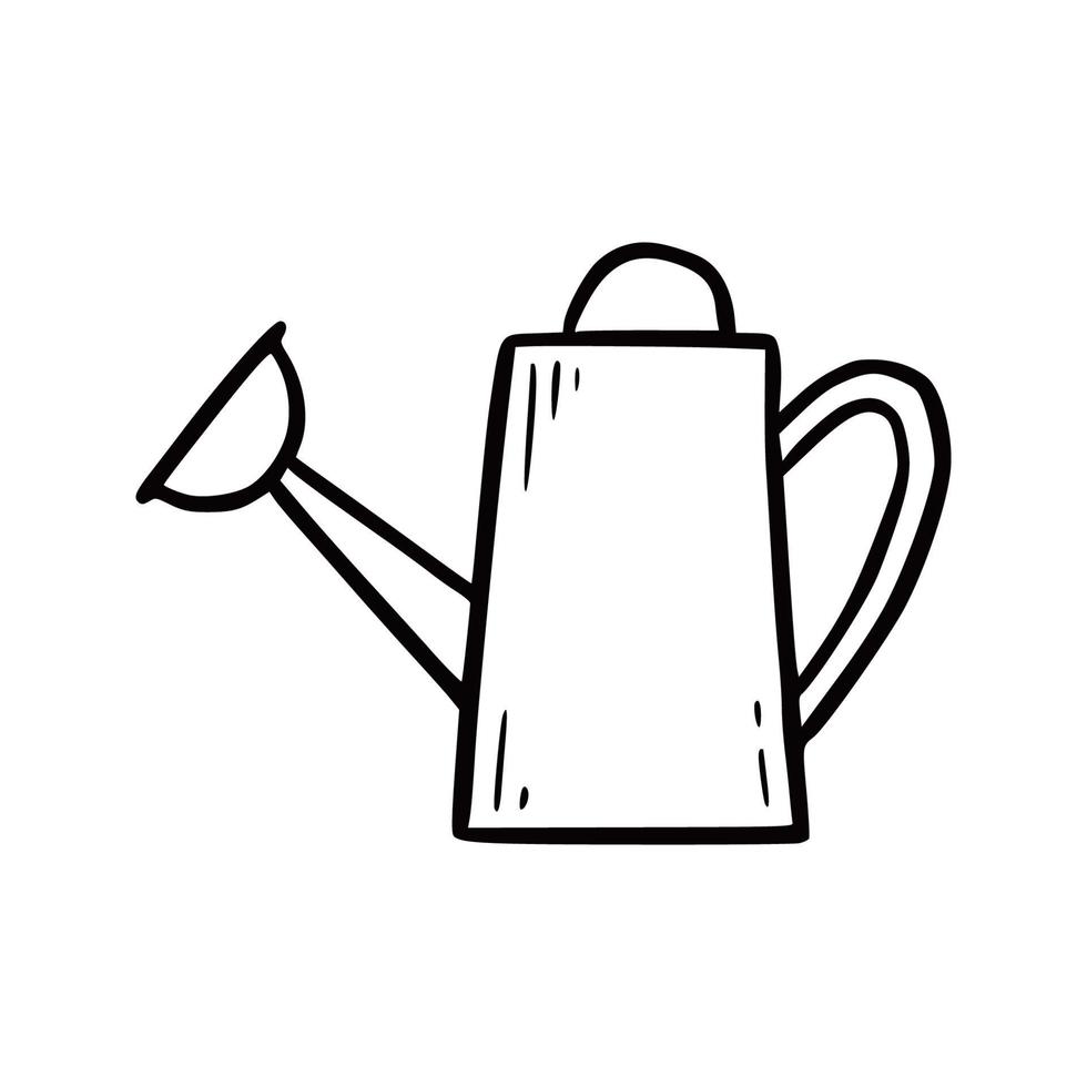 Hand drawn watering can. Doodle vector