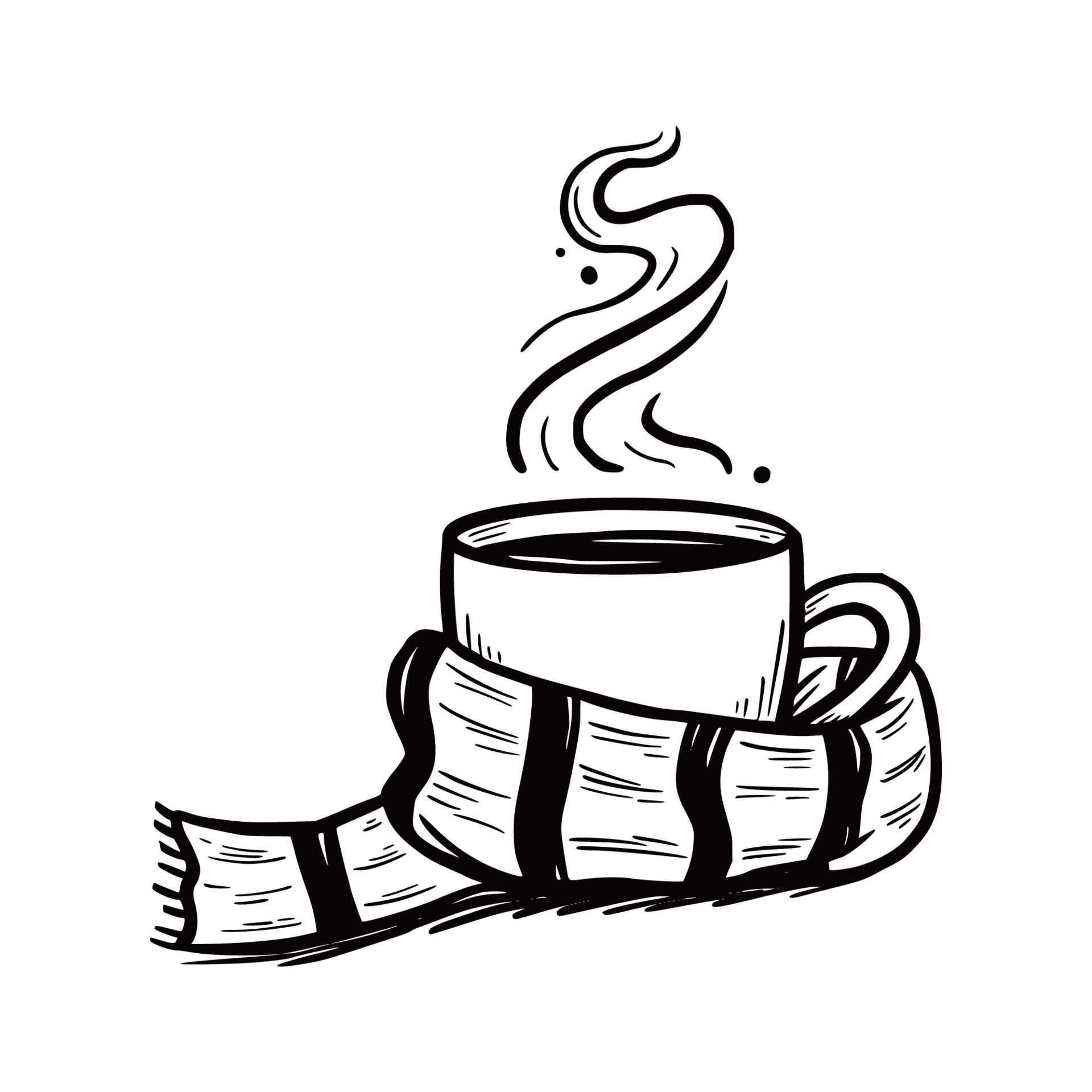 Hot winter drink cup with scarf. 3724943 Vector Art at Vecteezy