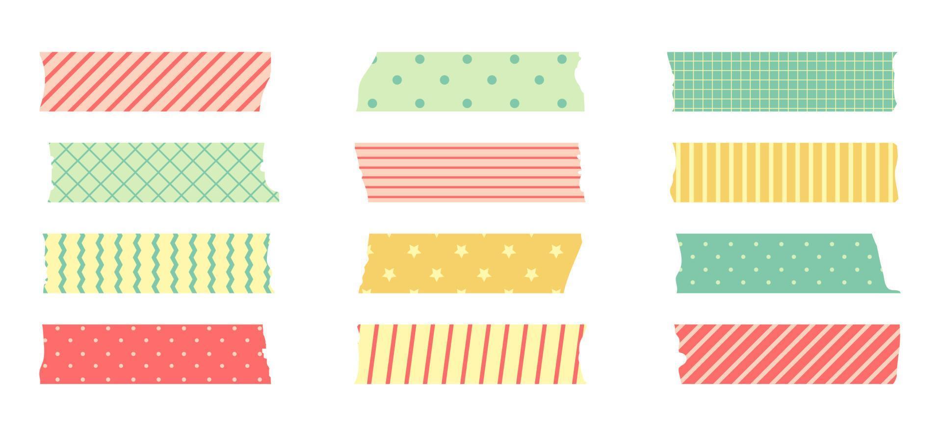 conjunto de cinta adhesiva washi. lindo escocés vector