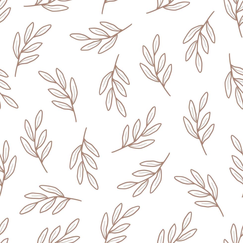 Seamless floral pattern of simple leaf vector