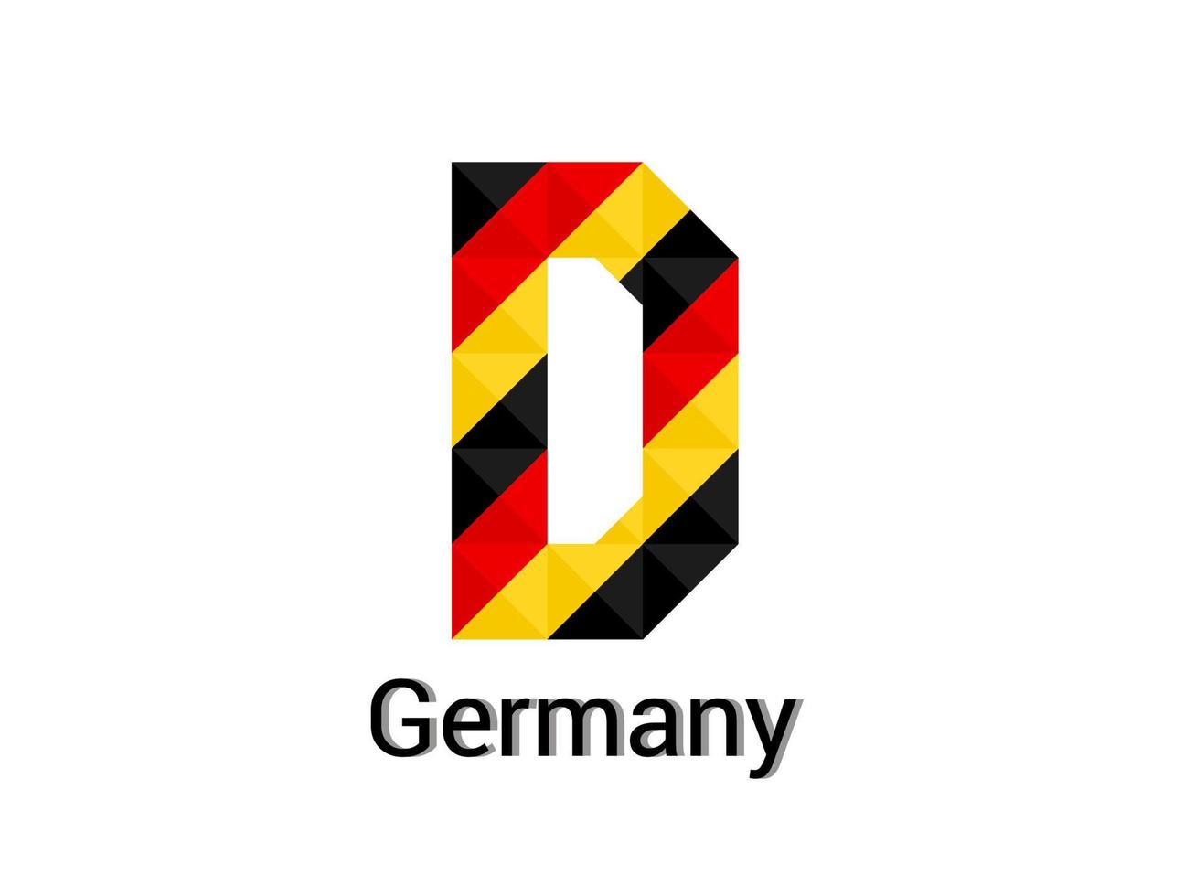 Creative Letter D with 3d germany colors concept. Good for print, t-shirt design, logo, etc. vector