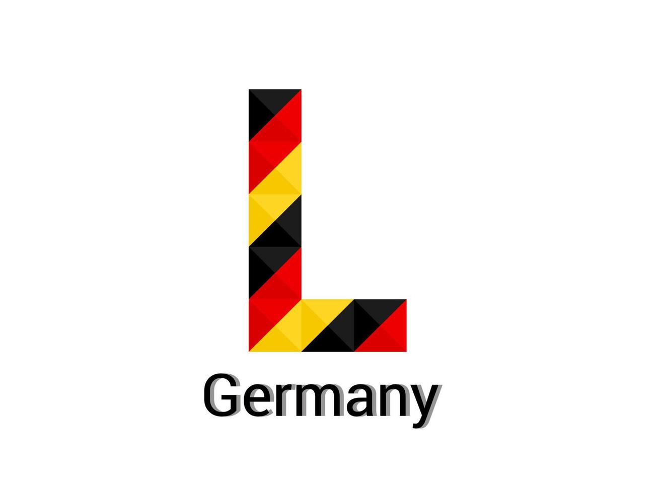 Creative Letter L with 3d germany colors concept. Good for print, t-shirt design, logo, etc. vector