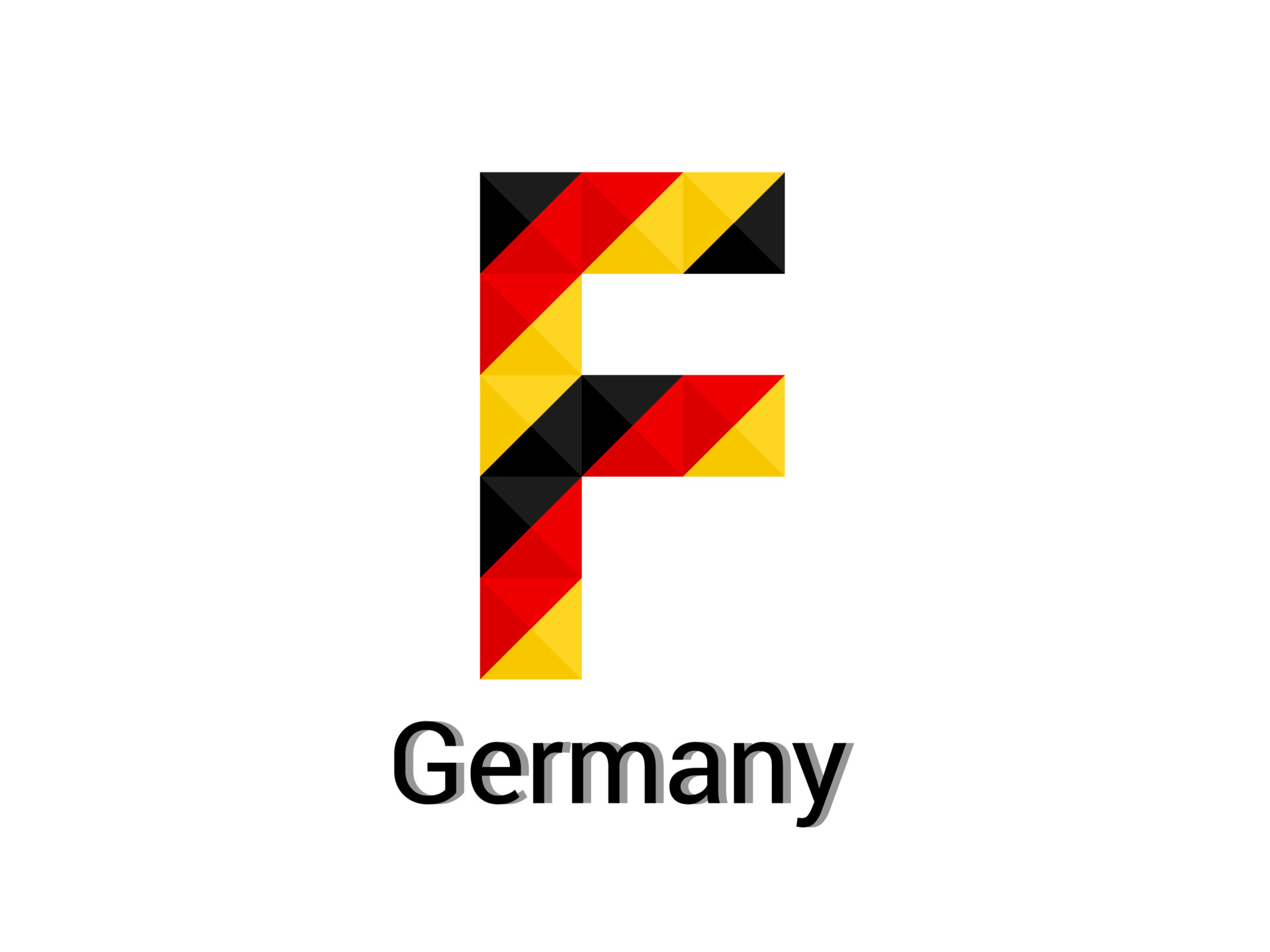 Creative Letter F with 3d germany colors concept. Good for print, t ...