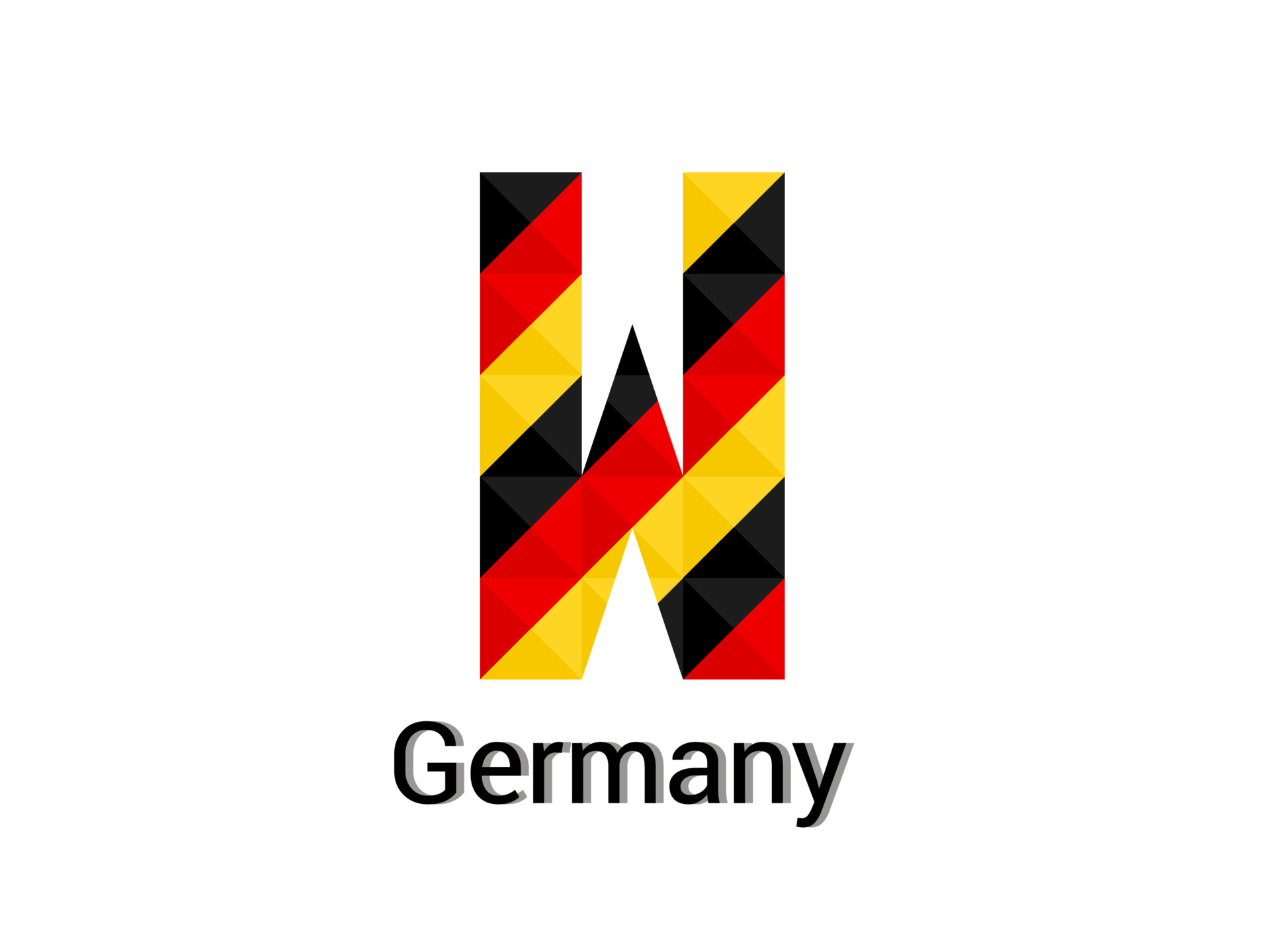 Creative Letter W with 3d germany colors concept. Good for print, t ...