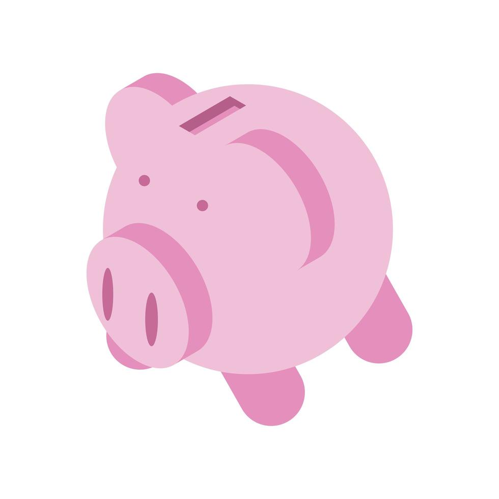 piggy bank safe money and investment icon isometric style vector