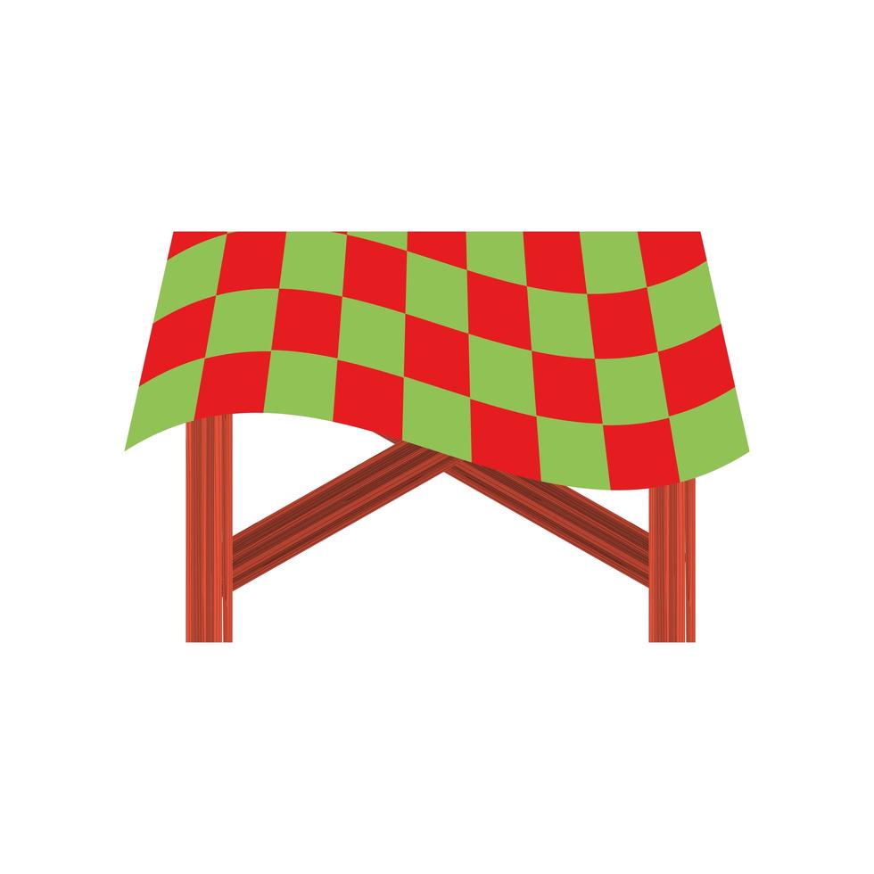 wooden table tablecloth vector