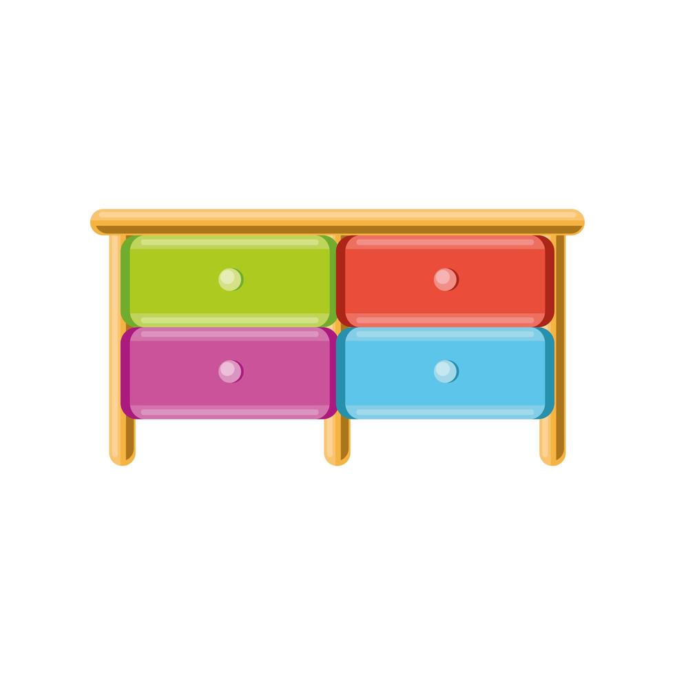 muebles de cajones de colores vector