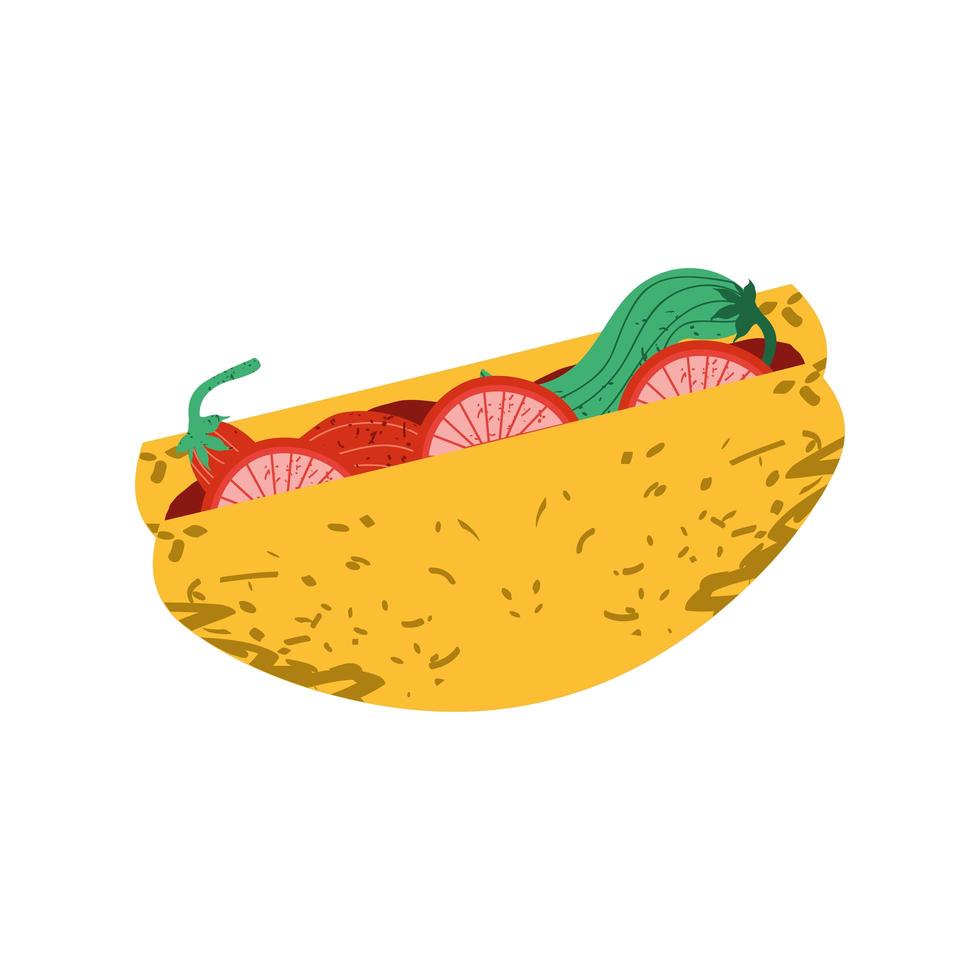 comida de taco mexicano vector