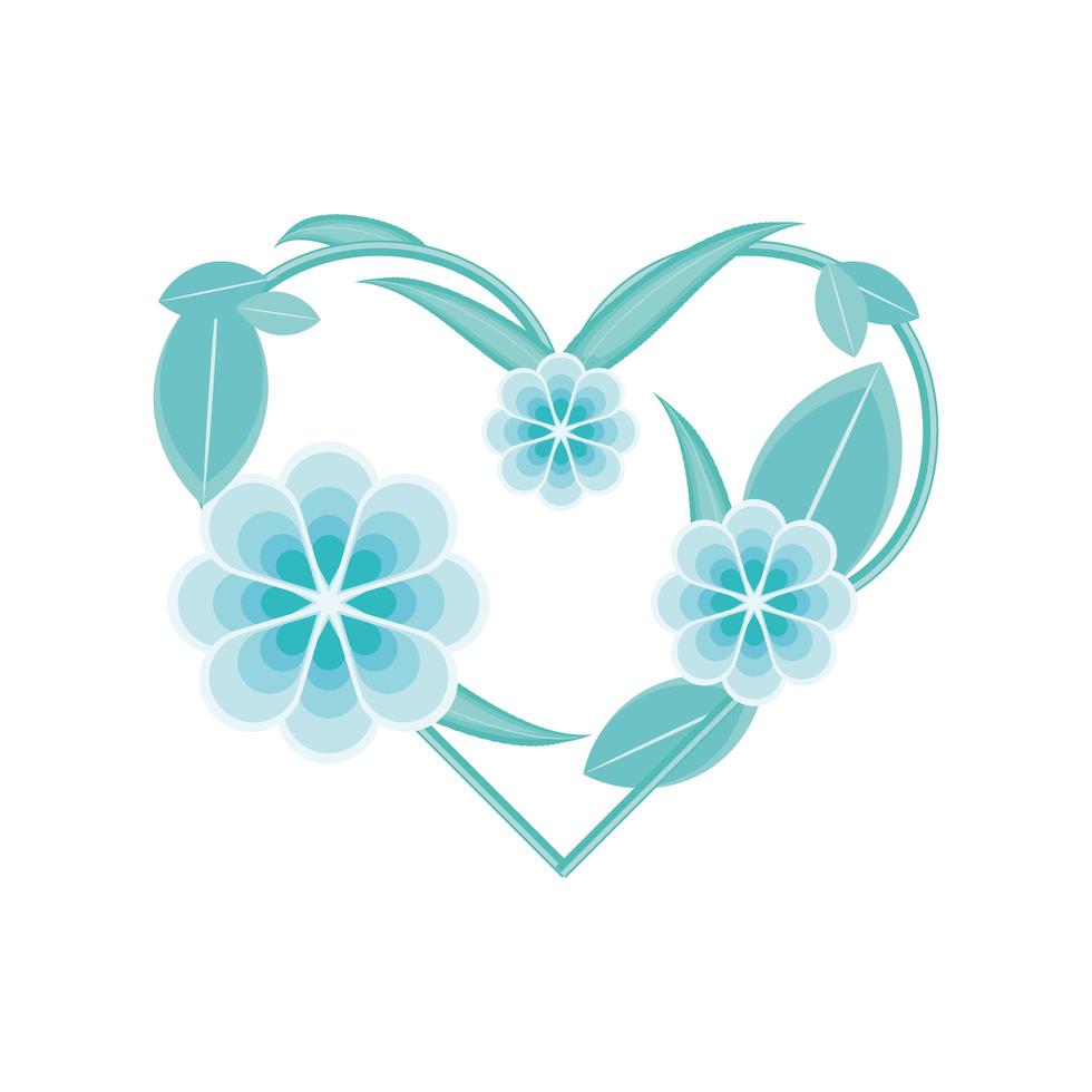 lindo corazón floral vector