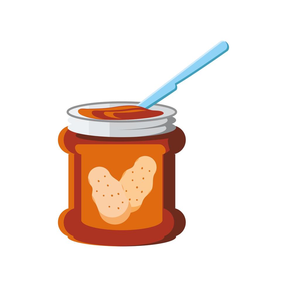 peanut butter with spoon vector