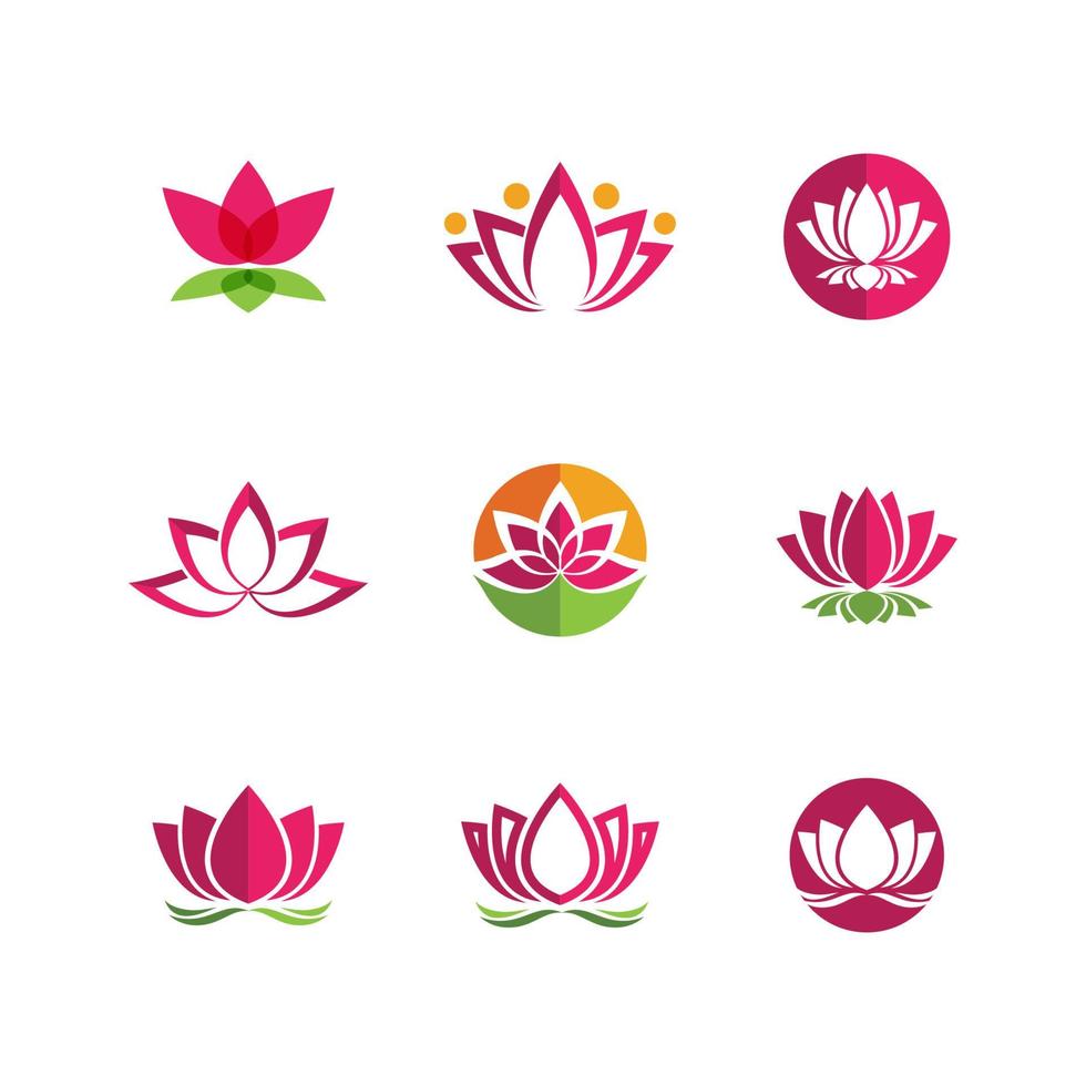 beauty lotus flower vector icon