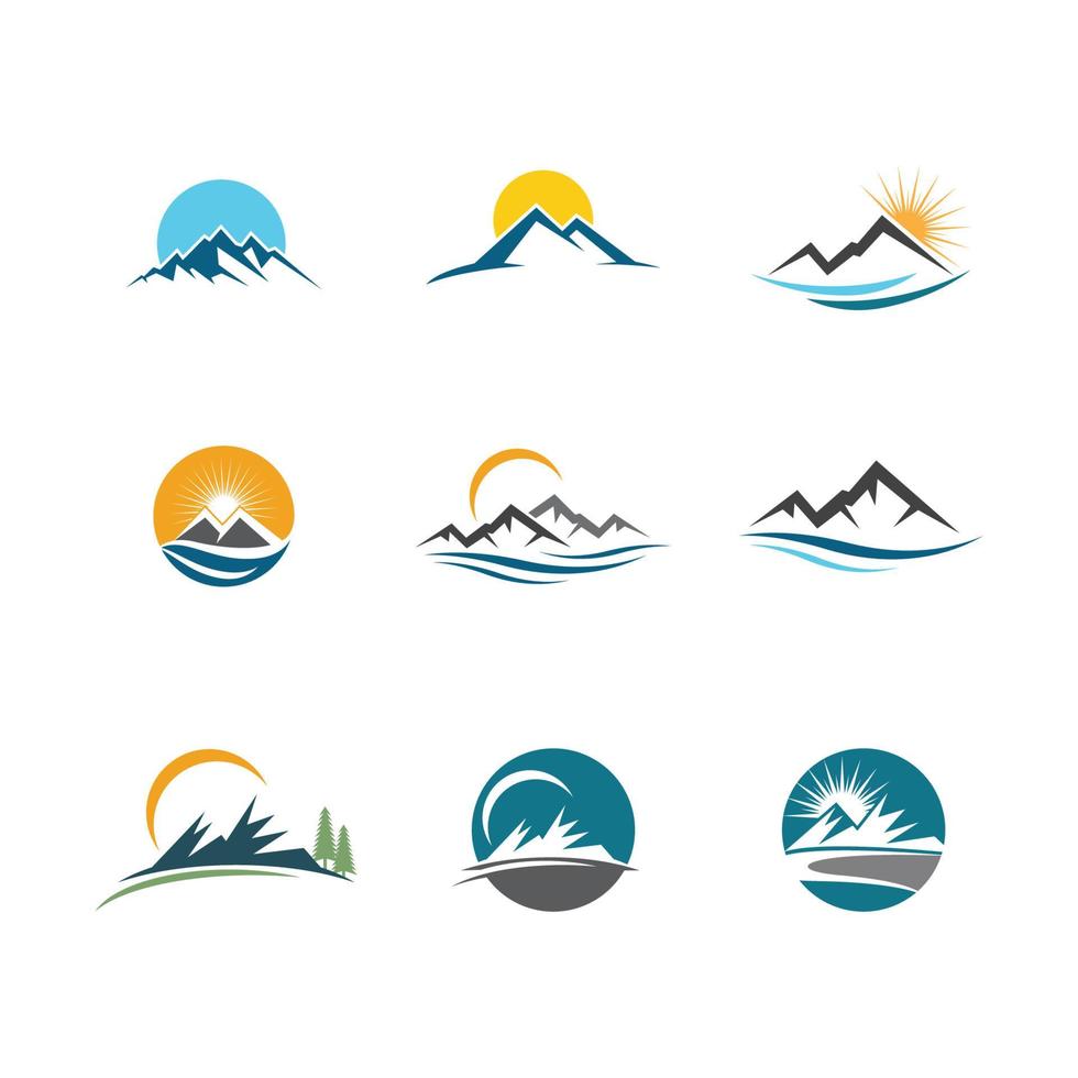 High Mountain icon Template Vector illustration