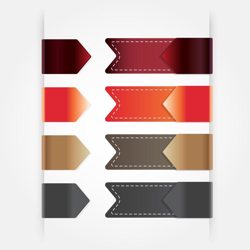 Modern design button tag blank rectangle labels set vector. 3725219