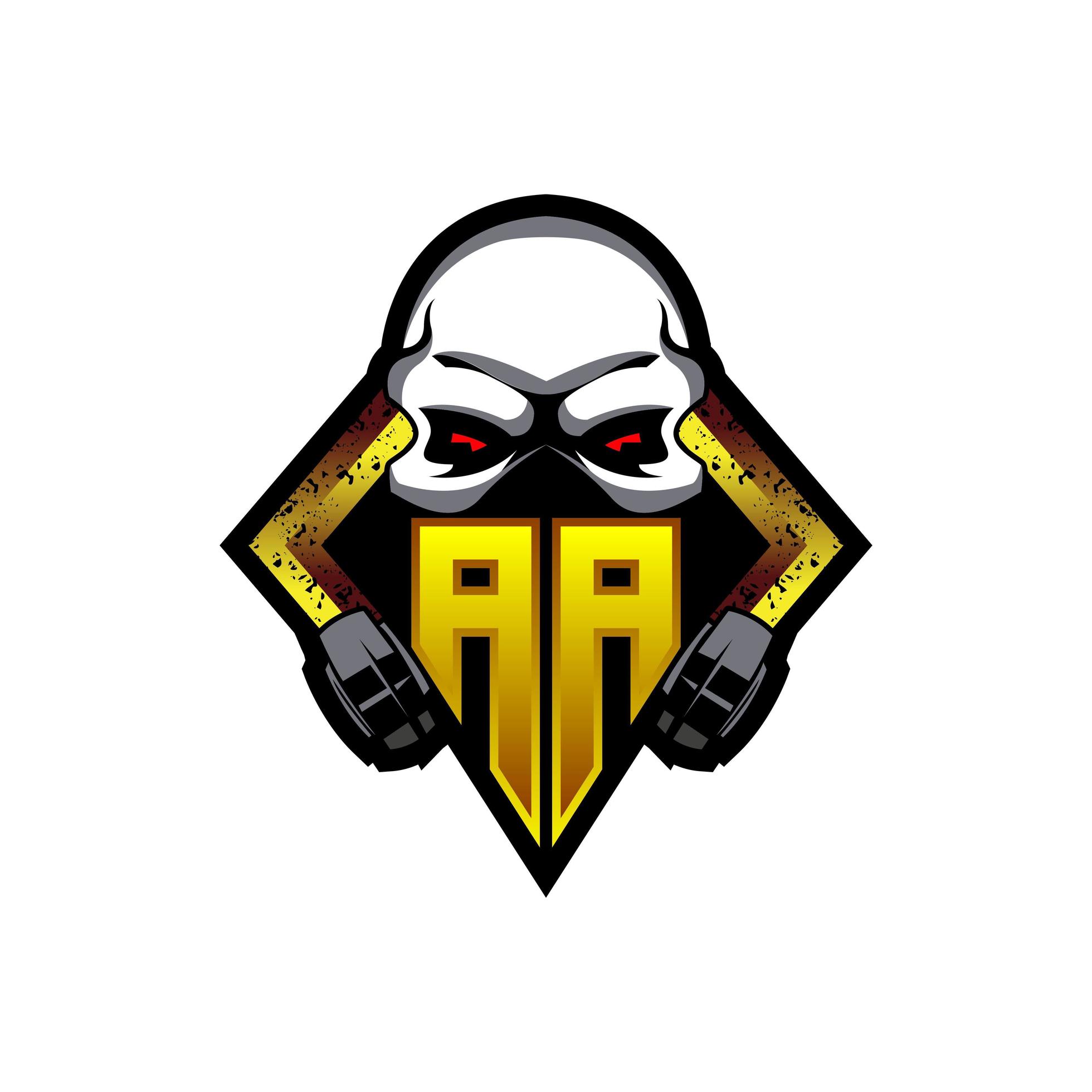Initial AA logo design, Initial AA logo design with Gas Mask Style