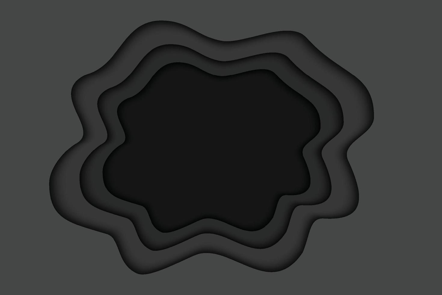 Black paper layer background. Abstract halloween with black paper cut layers. vector