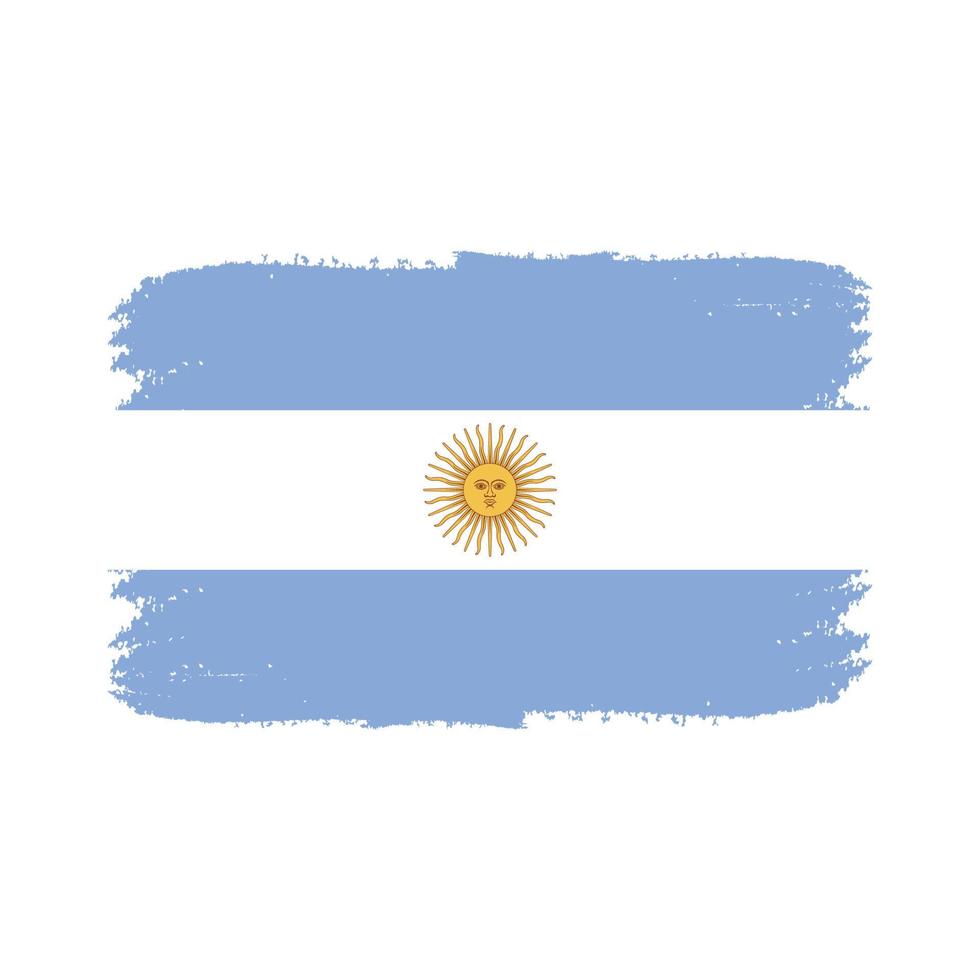 vector de bandera argentina con estilo de pincel de acuarela