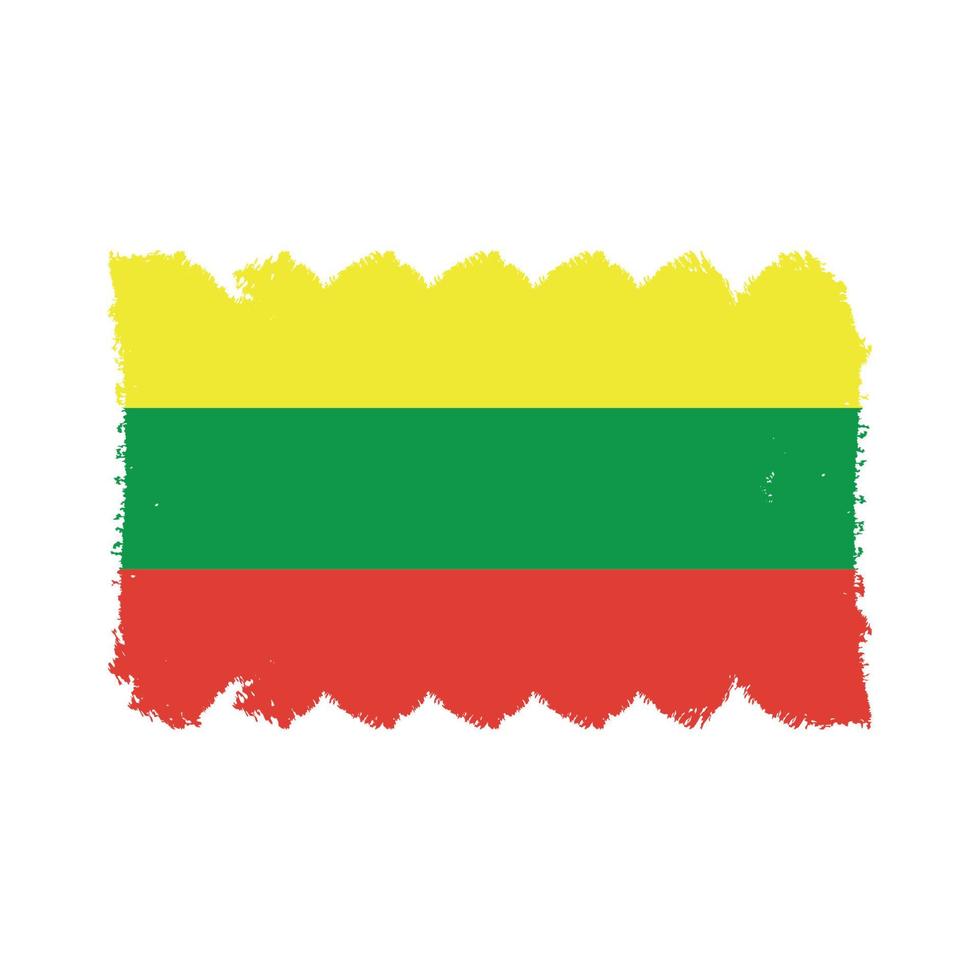 Lithuania flag vector with watercolor brush style