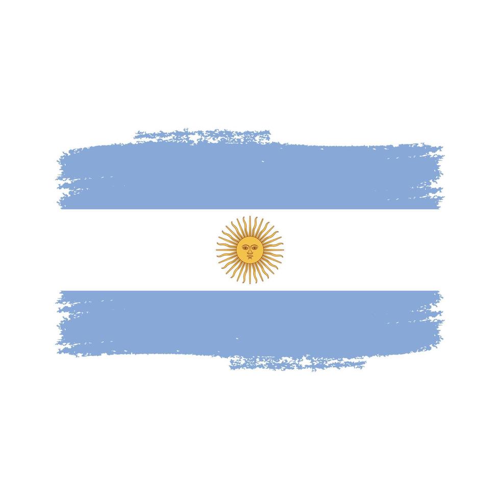 Argentina flag vector with watercolor brush style