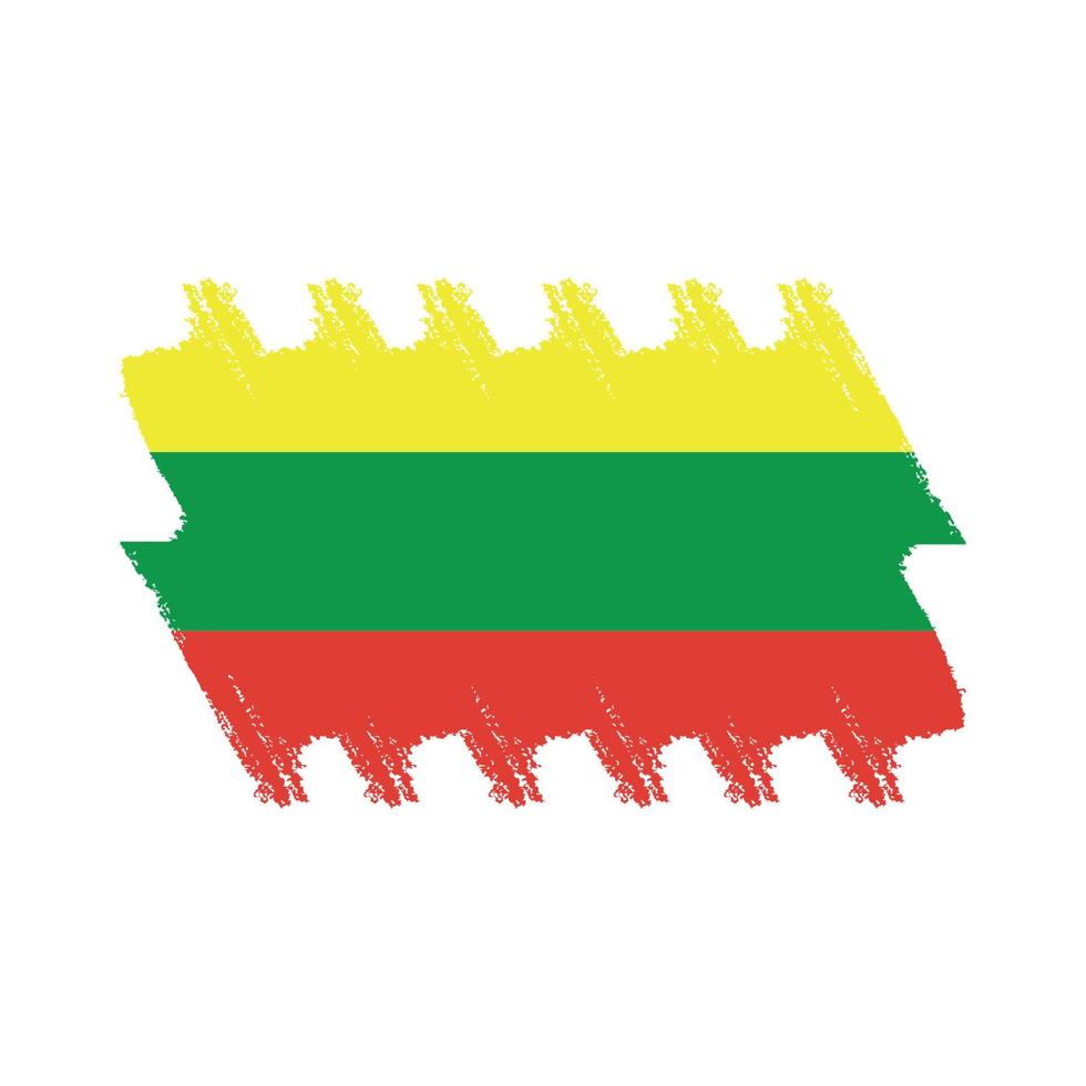Lithuania flag vector with watercolor brush style